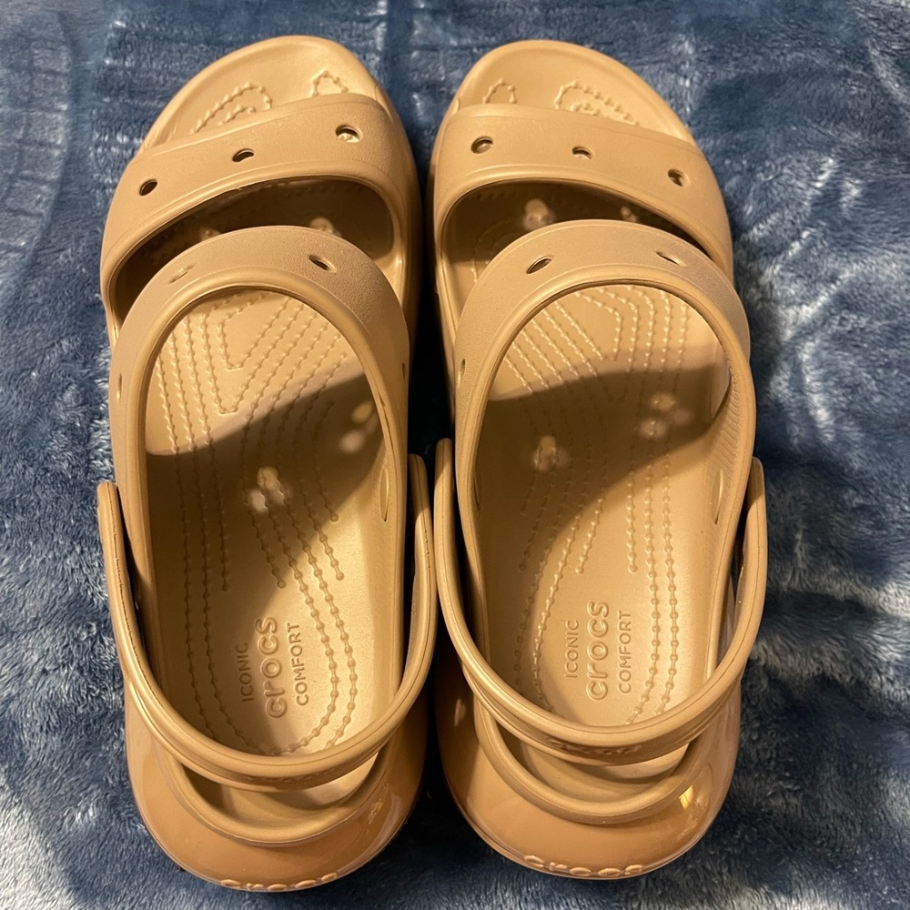 Women's CROCS Mega Crush Sandals - Light Brown, NWOT or box, size 11, never worn